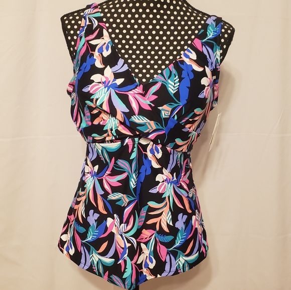 Leilani Floral Swimsuit Top Black, Multicolored NWT - Picture 12 of 12
